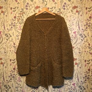 Oversized wool cardigan sweater